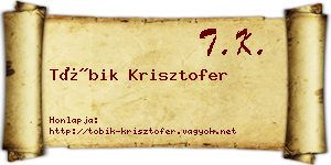 Tóbik Krisztofer névjegykártya